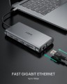 AUKEY CB-C78 aluminiowy HUB USB-C | 12w1 | RJ45 Ethernet 10/100/1000Mbps | 2xUSB 3.1 | 2xUSB 2.0 | 2xHDMI 4k@30Hz | VGA | SD i microSD | USB-C