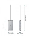 AUKEY CB-C78 aluminiowy HUB USB-C | 12w1 | RJ45 Ethernet 10/100/1000Mbps | 2xUSB 3.1 | 2xUSB 2.0 | 2xHDMI 4k@30Hz | VGA | SD i microSD | USB-C