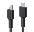 AUKEY CB-CL03 kabel Lightning - USB-C 2m MFi Apple USB-PD nylonowy oplot czarny