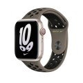 Apple Pasek sportowy Nike w kolorze Olive Grey/czarnym do koperty 45 mm