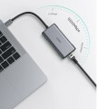AUKEY CB-C75 aluminiowy Hub USB-C | 6w1 | RJ45 Ethernet 10/100/1000Mbps | 3xUSB 3.1 | HDMI 4k@30Hz | USB-C Power Delivery 100W