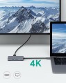 AUKEY CB-C75 aluminiowy Hub USB-C | 6w1 | RJ45 Ethernet 10/100/1000Mbps | 3xUSB 3.1 | HDMI 4k@30Hz | USB-C Power Delivery 100W
