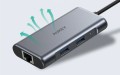 AUKEY CB-C75 aluminiowy Hub USB-C | 6w1 | RJ45 Ethernet 10/100/1000Mbps | 3xUSB 3.1 | HDMI 4k@30Hz | USB-C Power Delivery 100W