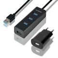 AXAGON HUE-S2BP Hub 4-portowy USB 3.2 Gen 1 charging hub 1.2m   kabel, AC adapter