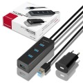 AXAGON HUE-S2BP Hub 4-portowy USB 3.2 Gen 1 charging hub 1.2m   kabel, AC adapter