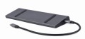 Gembird Adapter USB-C 9w1, HDMI, USB-C PD, VGA, DP, USBx3, Audio, LAN