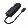 Unitek HUB USB-C; 4x USB-A 3.1; Aktywny; 10W; H1117B