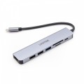 Unitek HUB USB-C 7w1 Aluminium PD 100W ; 5 Gbps ; HDMI 4K
