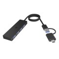 IcyBox Hub IB-HUB1424-C3 4-Port USB Typ-A, zĹÄcze Typ-C/A