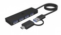IcyBox Hub IB-HUB1424-C3 4-Port USB Typ-A, zĹÄcze Typ-C/A