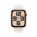 Apple Watch SE GPS + Cellular, koperta 44 mm z aluminium w kolorze księżycowej poświaty z paskiem sportowym w kolorze księżycowej poświaty - rozmiar S