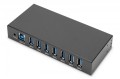 Digitus Hub/Koncentrator przemysłowy 7-portowy USB 3.0 SuperSpeed aktywny, metalowa konstrukcja, szyna DIN