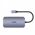Unitek HUB USB-C 9w1, USB-C, HDMI 2.0, RJ45, PD 100W, czytnik SD; D1071A