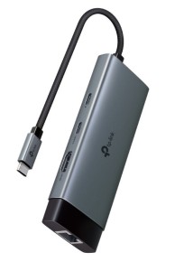 TP-LINK Hub USB Type-C  6-Port                                   SPEC: 1 × USB-C Connector,1 × HDMI 4K 60Hz Port,1 × USB-C PD 100W Port,1 × RJ45 FEATU