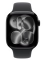 Apple Watch Series 11 GPS koperta 42 mm z aluminium w kolorze onyksu, pasek sportowy w kolorze czarnym - rozmiar S/M