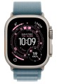 Apple Watch Ultra 3 GPS + Cellular koperta 49 mm z tytanu w kolorze naturalnym, opaska Alpine w kolorze jasnoniebieskim - rozmiar M