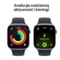Apple Watch Series 11 GPS koperta 46 mm z aluminium w kolorze gwiezdnej szarości, pasek sportowy w kolorze czarnym - rozmiar S/M