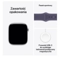 Apple Watch Series 11 GPS koperta 46 mm z aluminium w kolorze srebrnym, pasek sportowy w kolorze mlecznego fioletu - rozmiar S/M