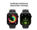 Apple Watch Series 11 GPS + Cellular, koperta 42 mm z tytanu w kolorze łupku, pasek sportowy w kolorze czarnym - rozmiar S/M