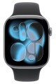 Apple Watch Series 11 GPS+Cellular koperta 46 mm z aluminium w kolorze gwiezdnej szarości, pasek sportowy w kolorze czarnym - rozmiar M/L