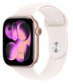 Apple Watch Series 11 GPS+Cellular, koperta 46 mm z aluminium w kolorze różowego złota, pasek sportowy w kolorze łagodnego różu - rozmiar M/L