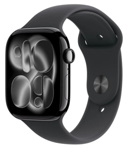 Apple Watch Series 11 GPS + Cellular, koperta 46 mm z tytanu w kolorze naturalnym, pasek sportowy w kolorze górskiej szarości - rozmiar S/M
