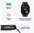 Apple Watch Ultra 3 GPS + Cellular koperta 49 mm z tytanu w kolorze czarnym, opaska Trail w kolorze czarnym/węgla drzewnego - rozmiar S/M