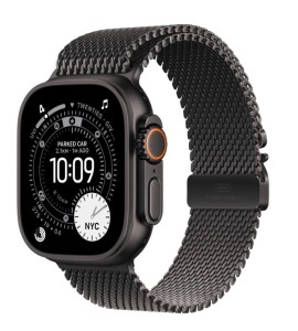 Apple Watch Ultra 3 GPS + Cellular, koperta 49 mm z tytanu w kolorze czarnym, bransoleta mediolańska z tytanu w kolorze czarnym - rozmiar S