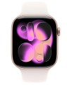 Apple Watch Series 11 GPS+Cellular, koperta 42 mm z aluminium w kolorze różowego złota, pasek sportowy w kolorze łagodnego różu - rozmiar S/M