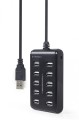 Gembird HUB USB 2.0 10-portowy czarny