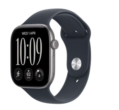Apple Watch seria 12 GPS+Cellular, koperta 42 mm z aluminium w kolorze gwiezdnej szarości pasek sportowy w kolorze granatu - rozmiar S/M