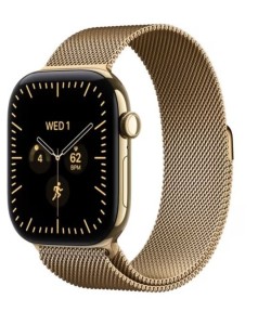 Apple Watch seria 12 GPS + Cellular, koperta 46 mm z tytanu w kolorze żywego złota, bransoleta mediolańska w kolorze żywego złota - rozmiar S/M
