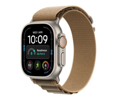Apple Smartwatch Watch Ultra 4 GPS + Cellular, koperta 49mm z tytanu w kolorze naturalnym, opaska Alpine w kolorze pustynnym - rozmiar L