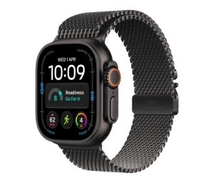 Apple Smartwatch Watch Ultra 4 GPS + Cellular, koperta 49mm z tytanu w kolorze czarnym, bransoleta mediolańska w kolorze czarnym - rozmiar S