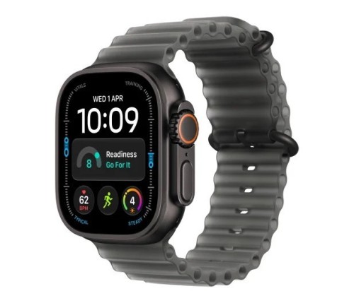 Apple Smartwatch Watch Ultra 4 GPS + Cellular, koperta 49mm z tytanu w kolorze czarnym, pasek Ocean w kolorze półprzezroczystej czerni