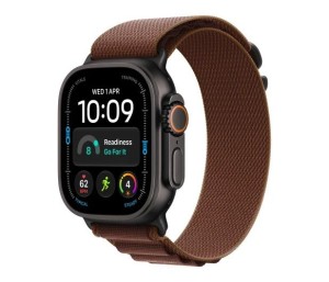 Apple Smartwatch Watch Ultra 4 GPS + Cellular, koperta 49mm z tytanu w kolorze czarnym, opaska Alpine w kolorze burgunda - rozmiar S