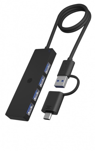 IcyBox Hub IB-HUB1424-C3 4-Port USB Typ-A, złącze Typ-C/A