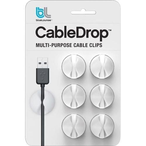 BlueLounge CableDrop uchwyty na kabel 6 szt. białe