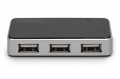 Digitus HUB/Koncentrator 4-portowy USB 2.0 HighSpeed, aktywny, czarno-srebrny