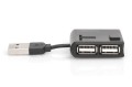 Digitus HUB/Koncentrator mini 4-portowy USB 2.0 SuperSpeed, pasywny, czarny