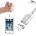 Maclean Kabel lightning USB magnetyczny silver MCE161- Quick & Fast Charge