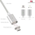 Maclean Kabel lightning USB magnetyczny silver MCE161- Quick & Fast Charge