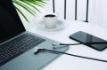 AUKEY CB-BAL6 kabel 90° Lightning - USB-C 1,2m Apple USB-PD kątowy wtyki 90 stopni nylonowy oplot czarny